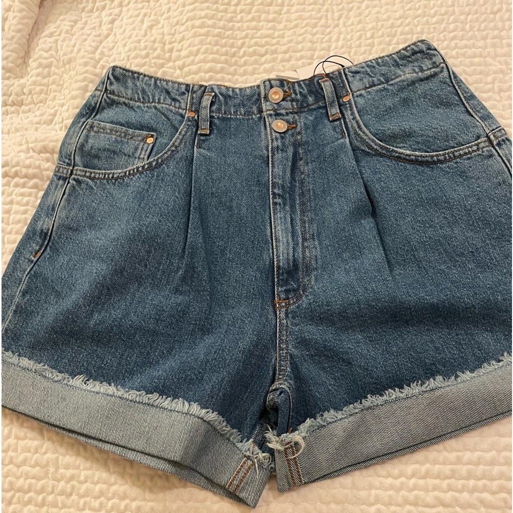 High waisted denim shorts